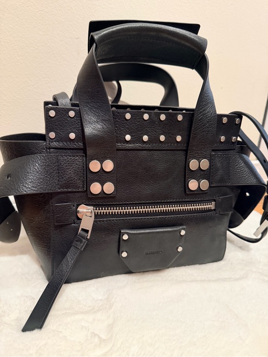 All Saints Handbags - All Saints Perez Black Studded Leather Tote Bag - Women